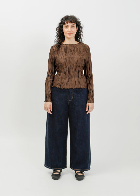 Shaun Pleat Top / Espresso