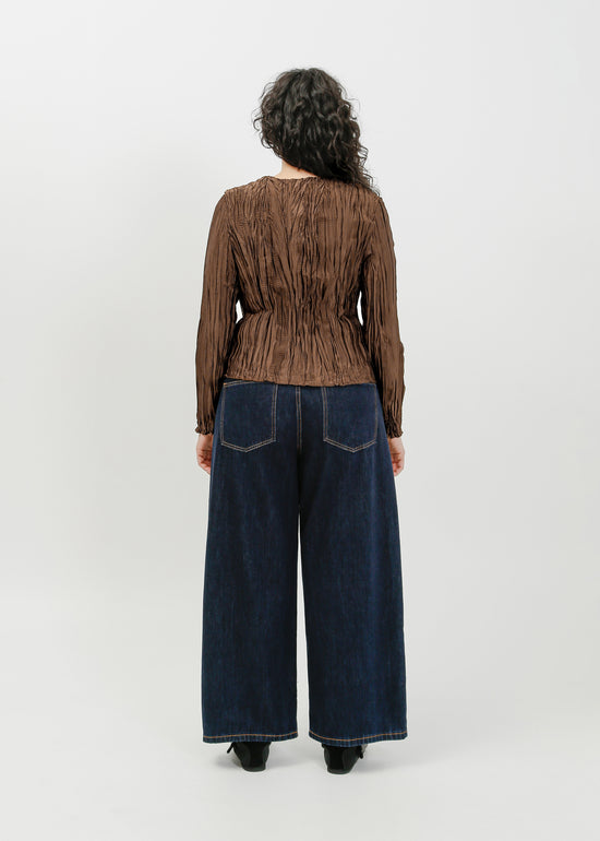 Shaun Pleat Top / Espresso