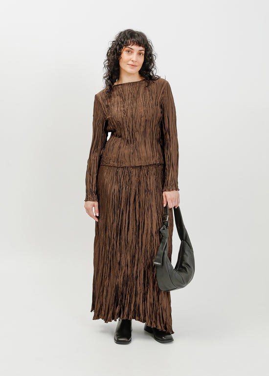 Shaun Pleat Top / Espresso