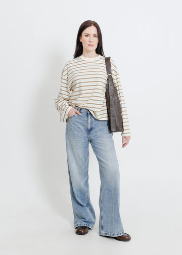 Weaver Long Sleeve Tee / Cream-Brown-Blue