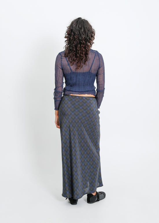 Lorine Skirt / Indigo Wine Check