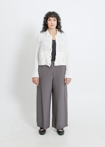 BRYN PLEAT JACKET / WHITE