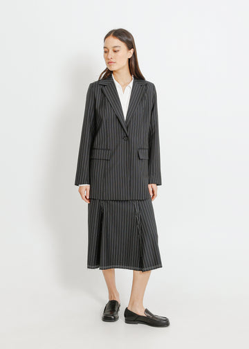 CARUSO BLAZER / BLACK-WHITE PINSTRIPE