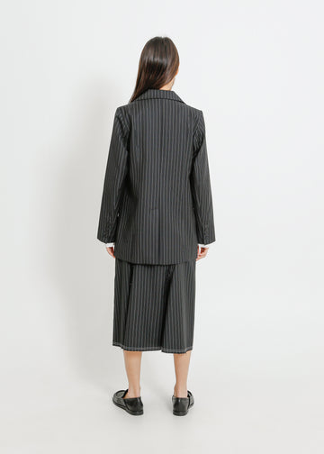 CARUSO BLAZER / BLACK-WHITE PINSTRIPE