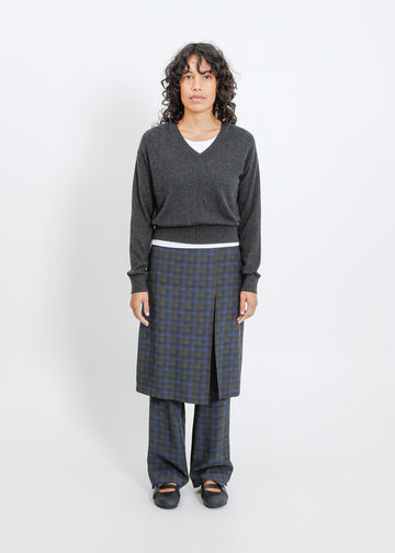 Sloane Pant Skirt / Indigo Wine Check