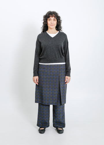Sloane Pant Skirt / Indigo Wine Check
