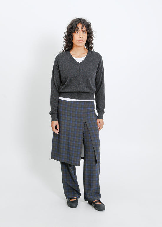 Sloane Pant Skirt / Indigo Wine Check