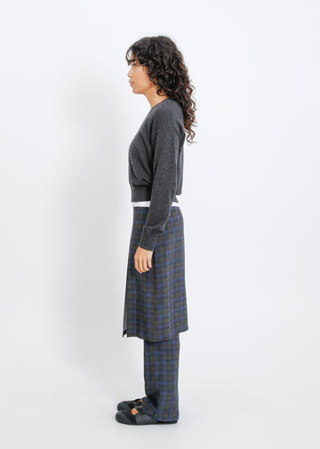 Sloane Pant Skirt / Indigo Wine Check