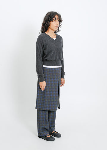 Sloane Pant Skirt / Indigo Wine Check