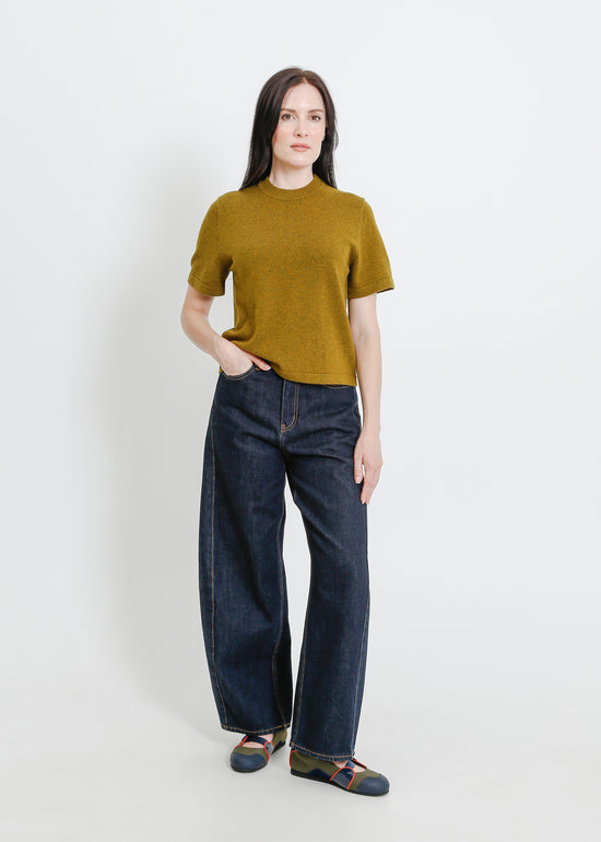 Gaya Knit Tee / Olive Marle