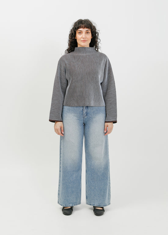 Bonnie Knit Sweat / Pale Blue-Espresso