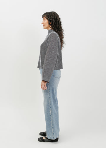 Bonnie Knit Sweat / Pale Blue-Espresso