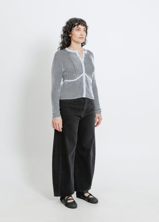 OTIS KNIT CARDI / BLUE-BLACK