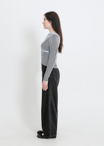 OTIS KNIT CARDI / BLUE-BLACK