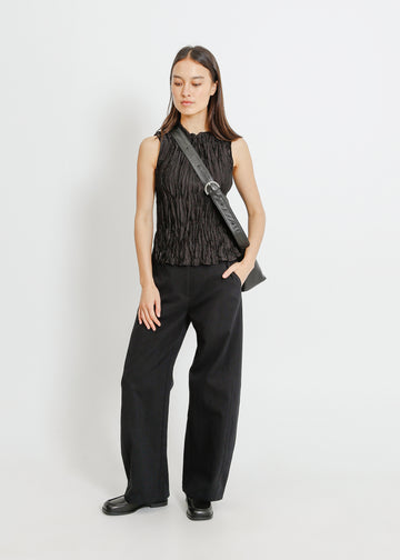 JUNO LEATHER TOTE / BLACK