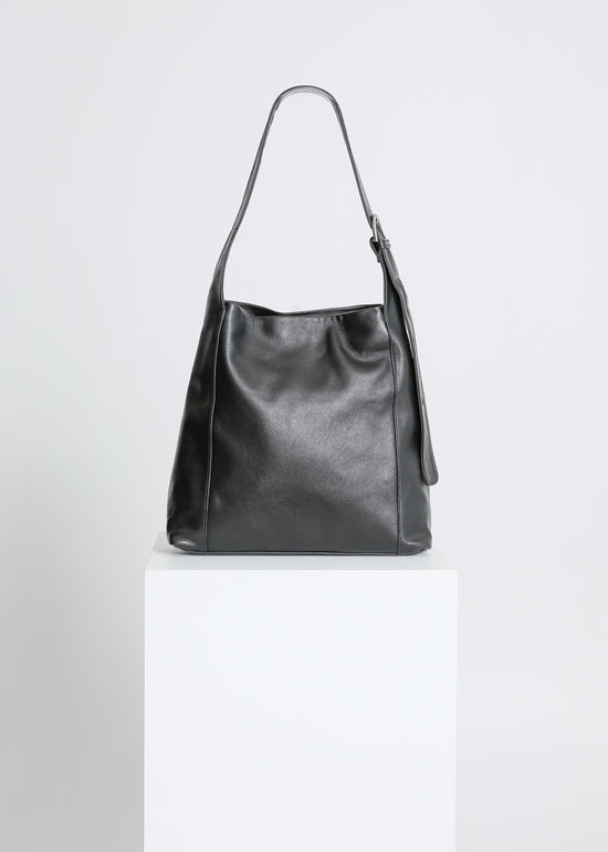 JUNO LEATHER TOTE / BLACK