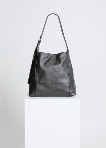 JUNO LEATHER TOTE / BLACK