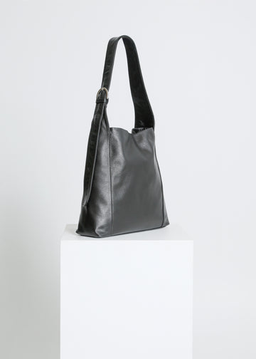JUNO LEATHER TOTE / BLACK