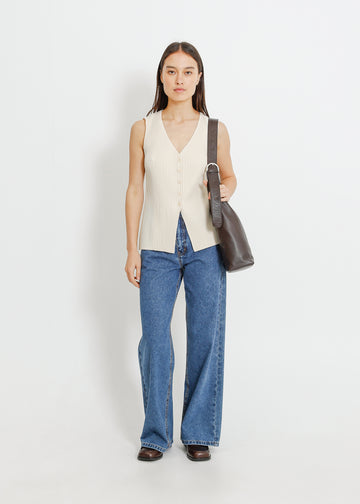 JUNO LEATHER TOTE / MAHOGANY