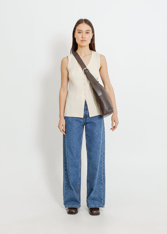 JUNO LEATHER TOTE / MAHOGANY