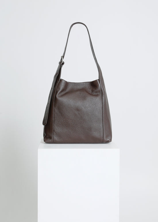 JUNO LEATHER TOTE / MAHOGANY