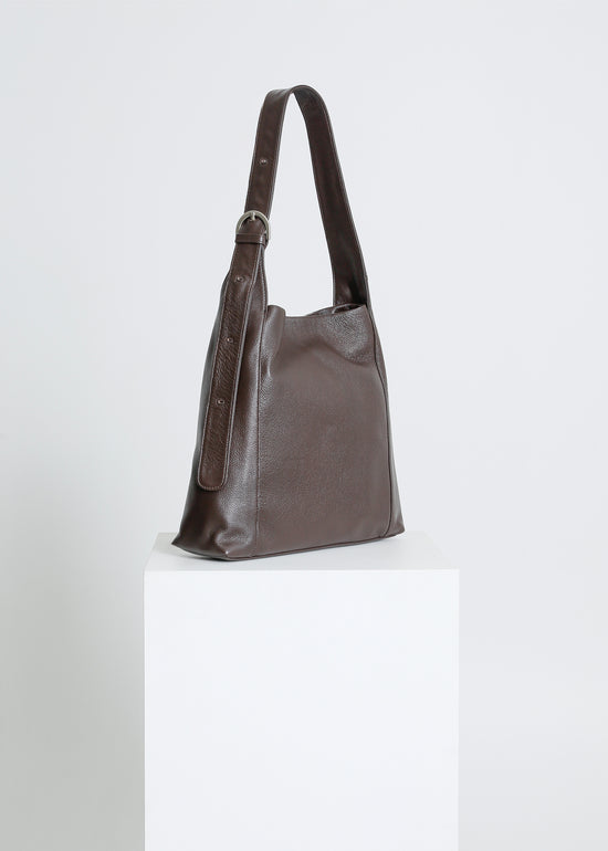 JUNO LEATHER TOTE / MAHOGANY