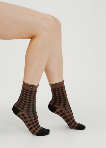 Loni Sock / Brown-Black-Khaki