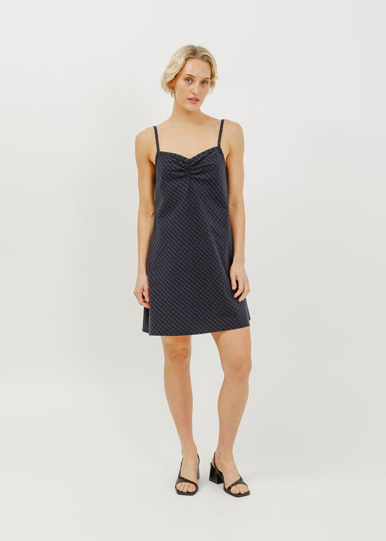 Cedar Dress / Black-Navy Check