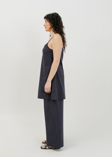 Cedar Dress / Black-Navy Check