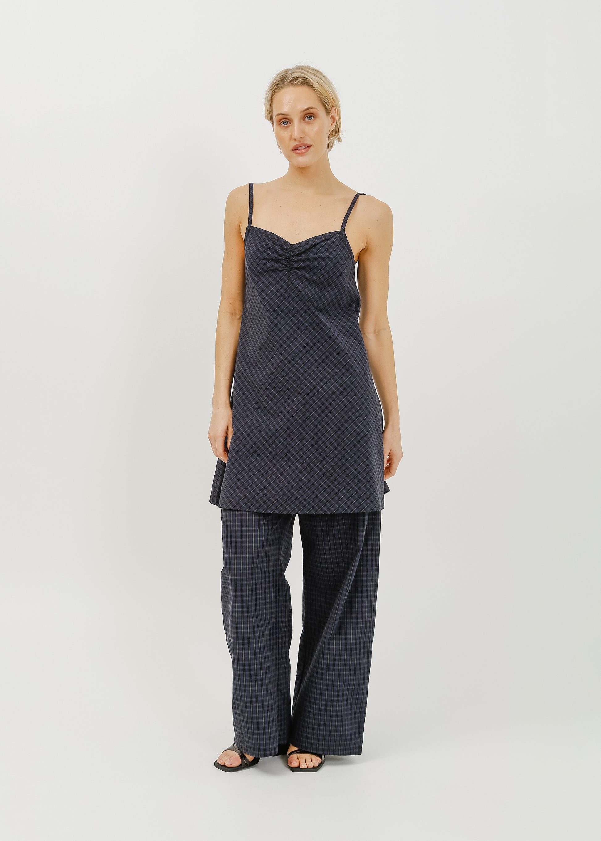 Cedar Dress / Black-Navy Check - 
Black Navy Check (image 1)