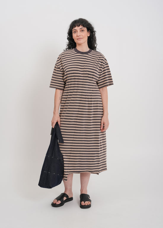 Mariette Tee Dress / Beige-Navy