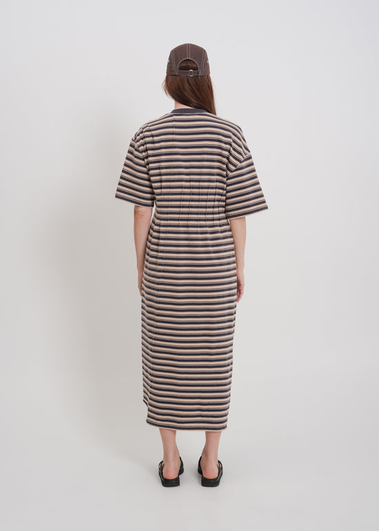 Mariette Tee Dress / Beige-Navy