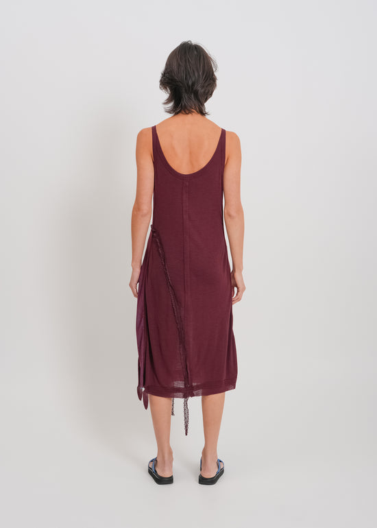 Odette Dress / Burnt Maroon-Blue