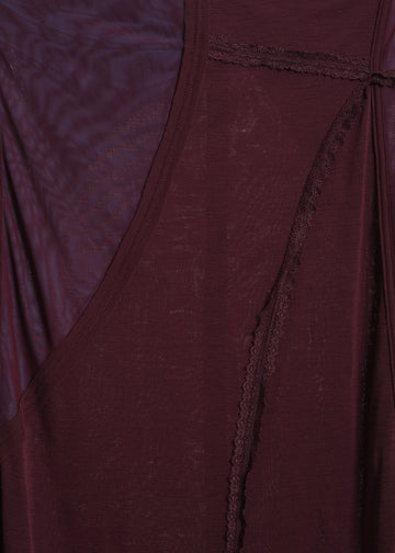 Odette Dress / Burnt Maroon-Blue