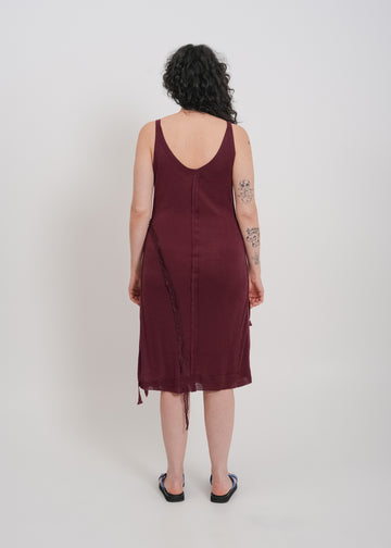 Odette Dress / Burnt Maroon-Blue