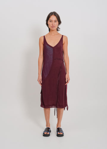 Odette Dress / Burnt Maroon-Blue