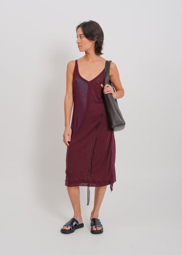 Odette Dress / Burnt Maroon-Blue