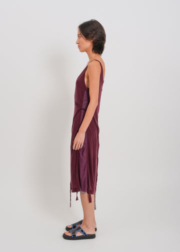 Odette Dress / Burnt Maroon-Blue
