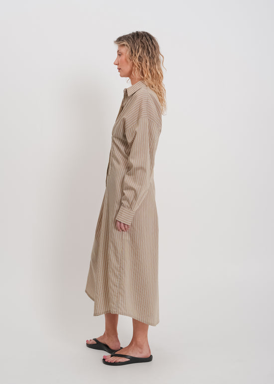 Verity Shirt Dress / Mocha-Yellow-White-Black