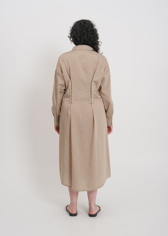 Verity Shirt Dress / Mocha-Yellow-White-Black