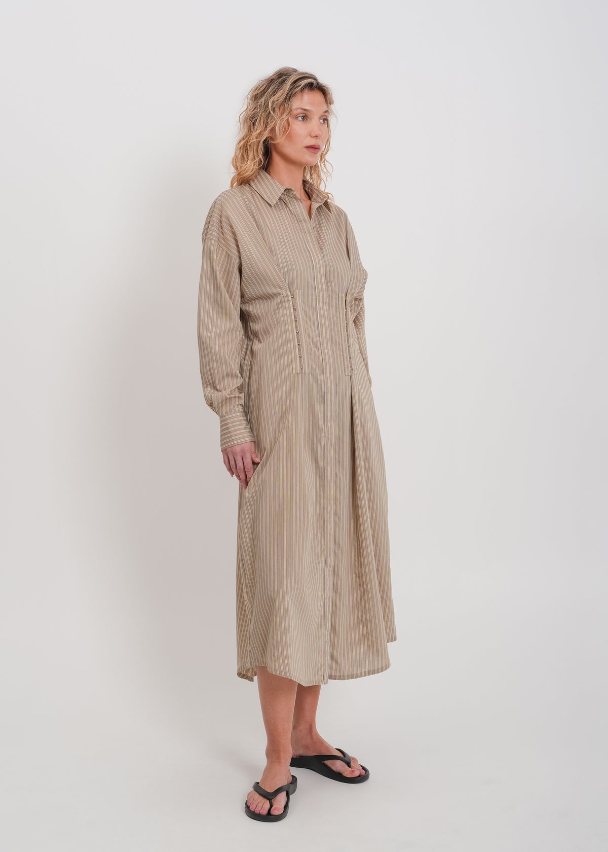 Verity Shirt Dress / Mocha-Yellow-White-Black - 
Mocha Yellow White Black (image 2)