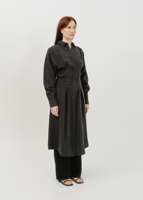Verity Shirt Dress / Black