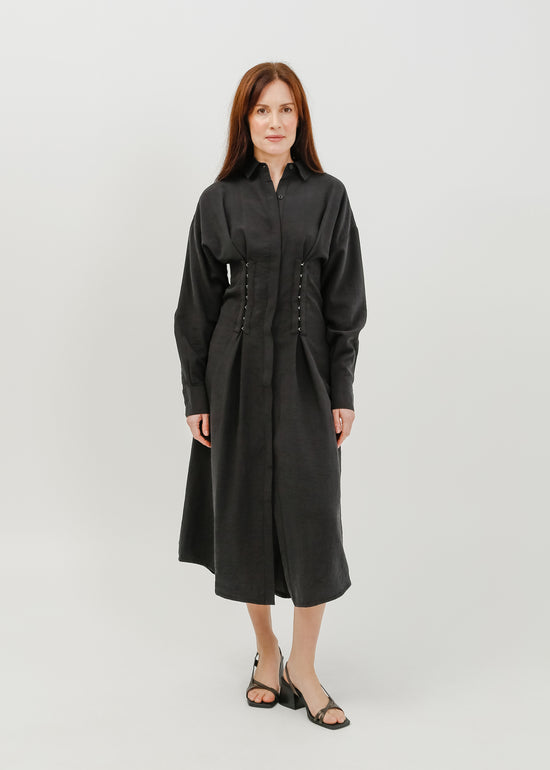 Verity Shirt Dress / Black
