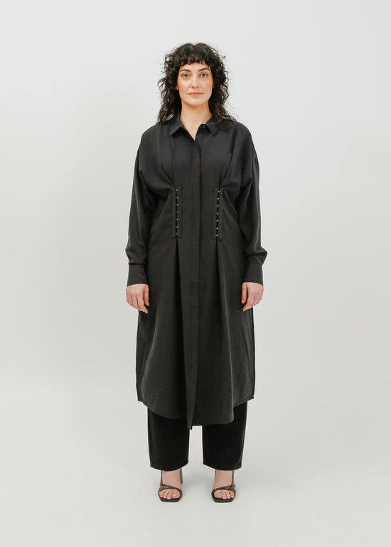 Verity Shirt Dress / Black