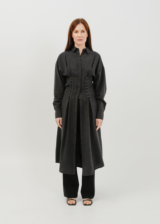 Verity Shirt Dress / Black