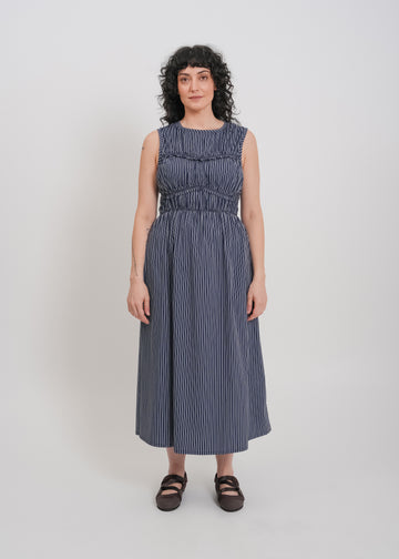 Matty Dress / Navy-White