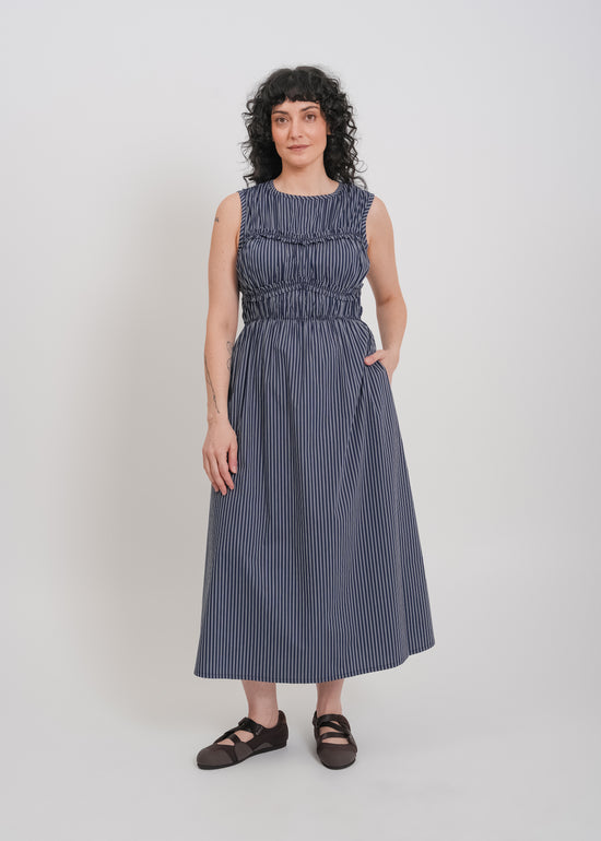 Matty Dress / Navy-White