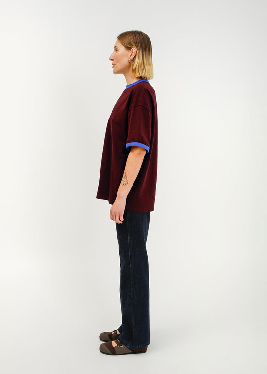 Maxwell Tee / Burnt Maroon-Blue