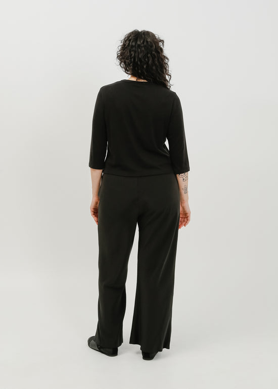 Gwyneth 3/4 Sleeve Tee / Black