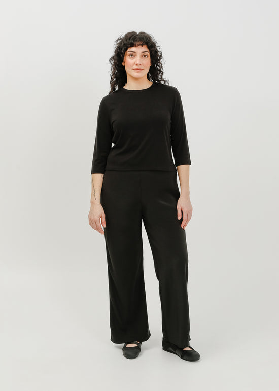 Gwyneth 3/4 Sleeve Tee / Black